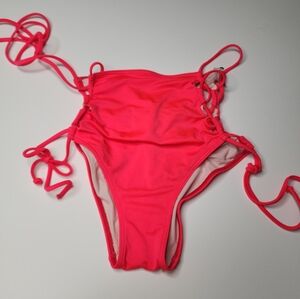 New Revolve House of Harlow 1960 Bikini Bottom High Waisted Coral Pink Medium